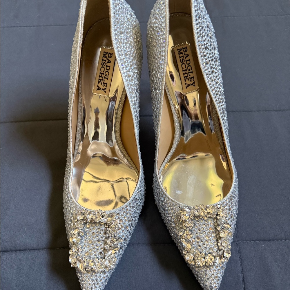 Badgley Mischka Glittering Silver Heels